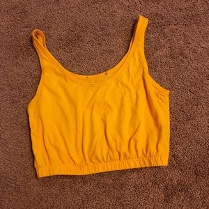 yellow cropped tank top